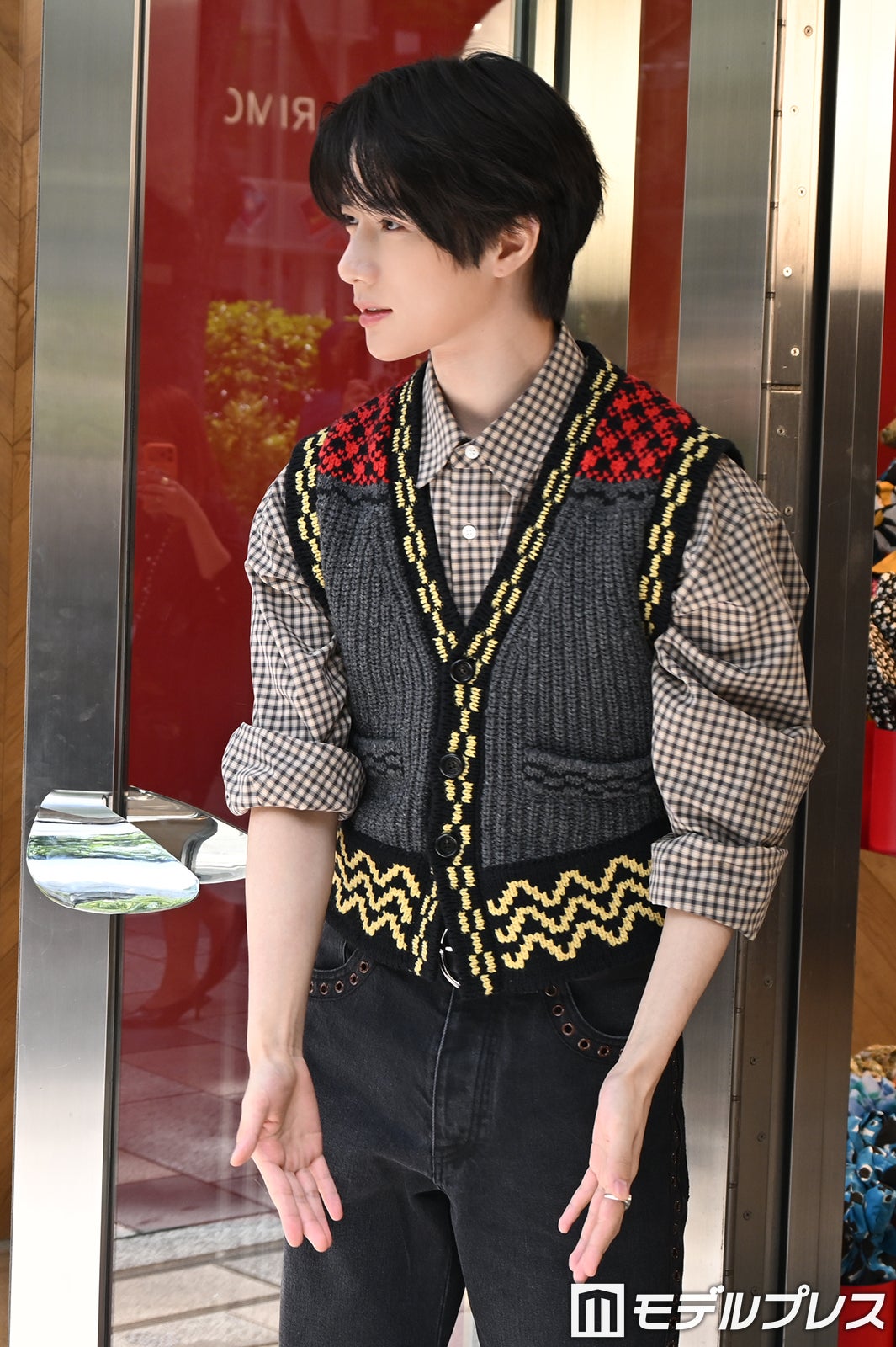 店前でフォトコールに応じたBEOMGYU（ボムギュ）（C）モデルプレス