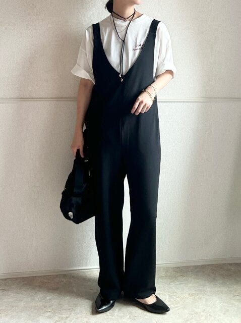 style④ロゴT合わせで、カジュアル上手な時短コーデ