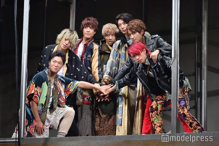 舞台「7ORDER」公開ゲネプロ(左から)諸星翔希、森田美勇人、真田佑馬、安井謙太郎、長妻怜央、萩谷慧悟、阿部顕嵐(C)モデルプレス