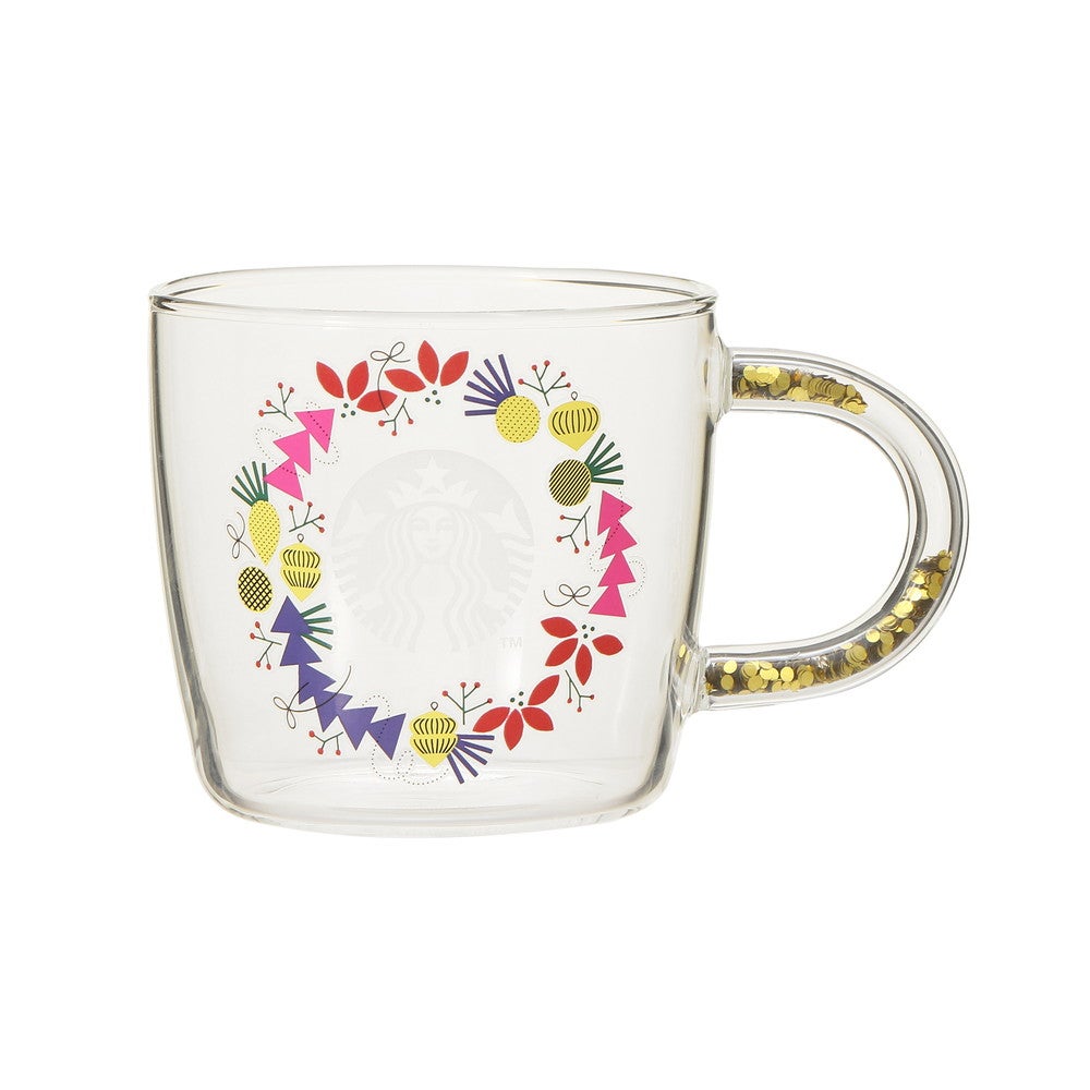 ホリデー2021耐熱グラスマグ リース296ml¥2,530／画像提供：スターバックス コーヒー ジャパン