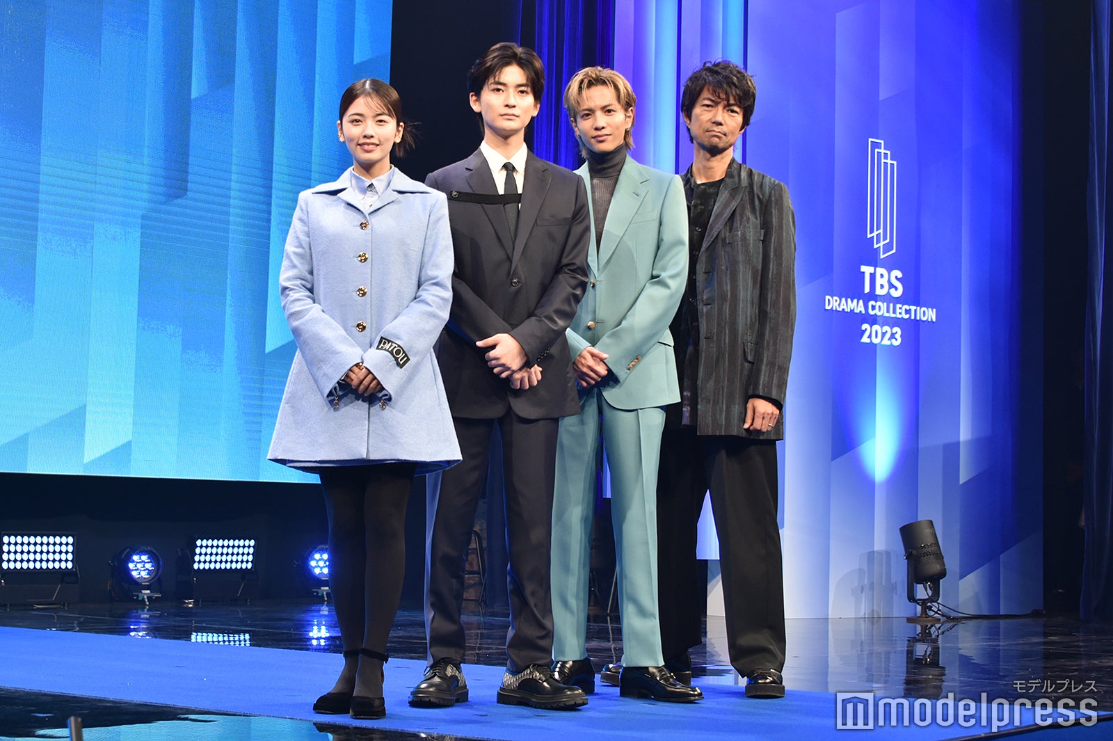 『TBS DRAMA COLLECTION 2023 Autumn！！』に出席した（左から）小芝風花、高橋文哉、志尊淳、仲村トオル（C）モデルプレス
