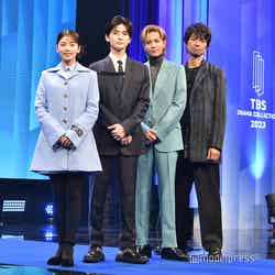 『TBS DRAMA COLLECTION 2023 Autumn！！』に出席した（左から）小芝風花、高橋文哉、志尊淳、仲村トオル（C）モデルプレス