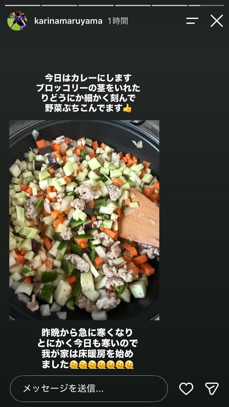 丸山桂里奈Instagramストーリーズより
