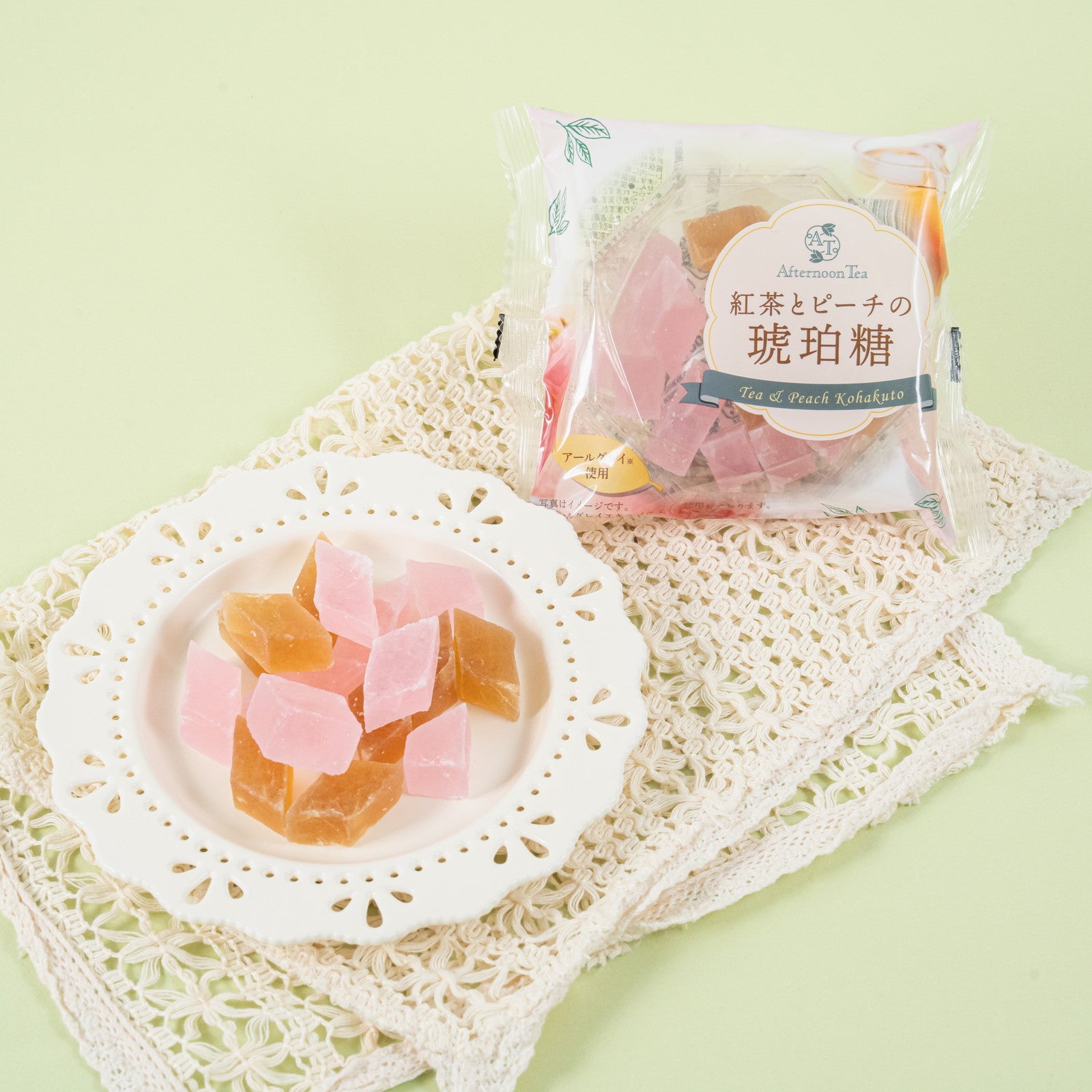 紅茶とピーチの琥珀糖（税込450円）／提供画像