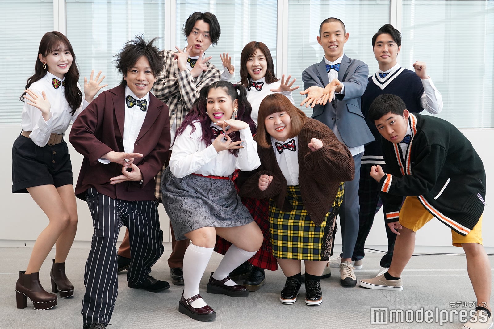 前列左から：久間田琳加、松陰寺太勇、ゆめっち、かなで、後藤拓実／後列左から：シュウペイ、福田麻貴、都築拓紀、石橋遼大 （C）モデルプレス