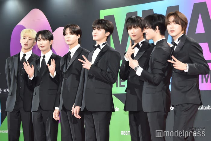 NCT DREAM(左から)マーク、ロンジュン、ジェノ、ジェミン、チソン、チョンロ、ヘチャン(C)モデルプレス