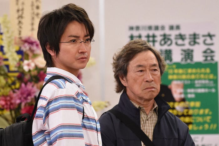 藤原竜也、武田鉄矢/『リバース』第9話より(画像提供:TBS)