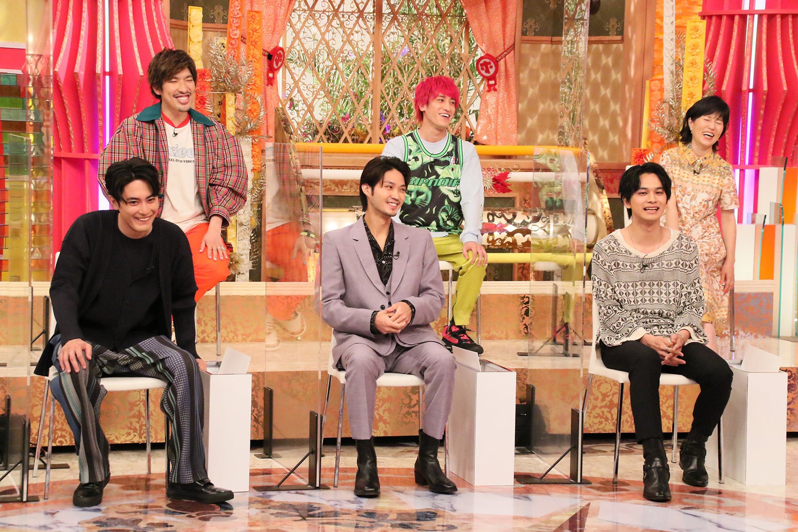 （上段左から）りんたろー。、兼近大樹、磯野貴理子（下段左から）間宮祥太朗、磯村勇斗、北村匠海（C）フジテレビ