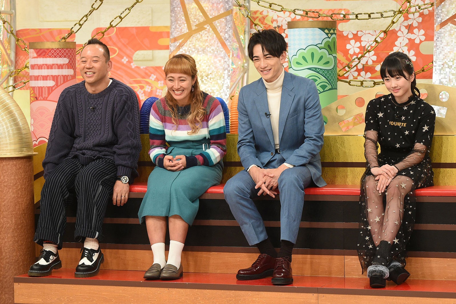 （左から）西村瑞樹、丸山桂里奈、町田啓太、本田望結（画像提供：テレビ東京）