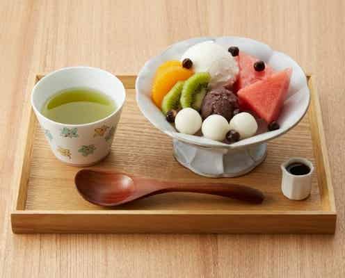 日本茶カフェ「八屋」千駄ヶ谷に移転、果物あんみつや果実炭酸冷茶など提供