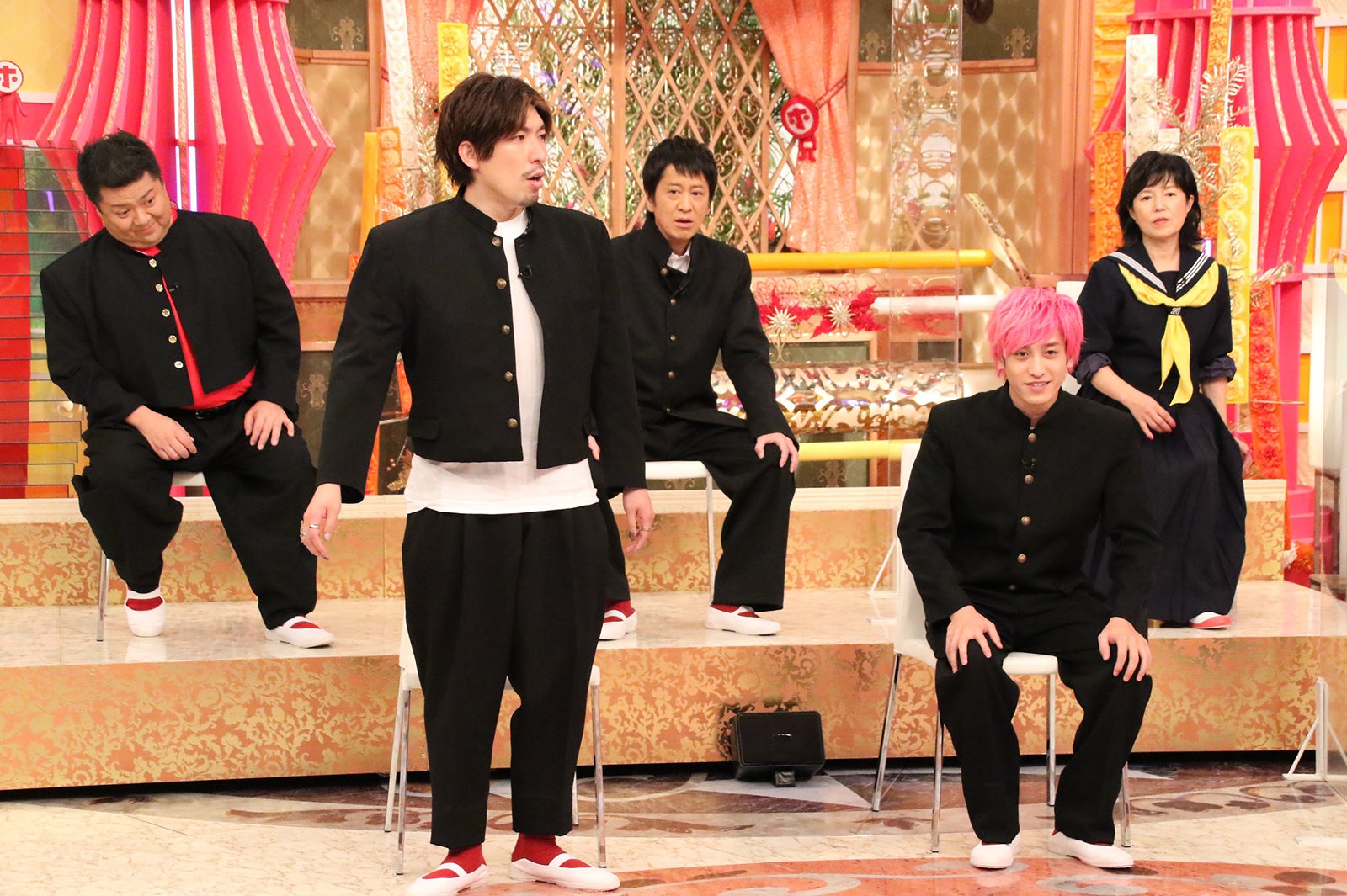 左から）小杉竜一、りんたろー。、吉田敬、兼近大樹、磯野貴理子 （C）フジテレビ