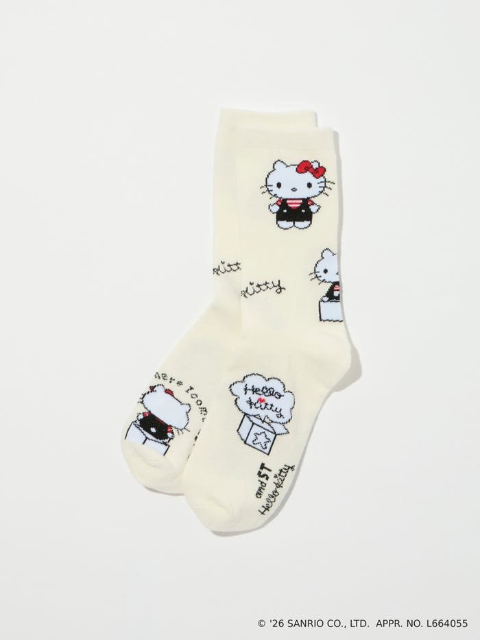 ハローキティ 総柄ソックス ¥990(税込)/(C) '26 SANRIO CO., LTD. APPR. NO. L664055
