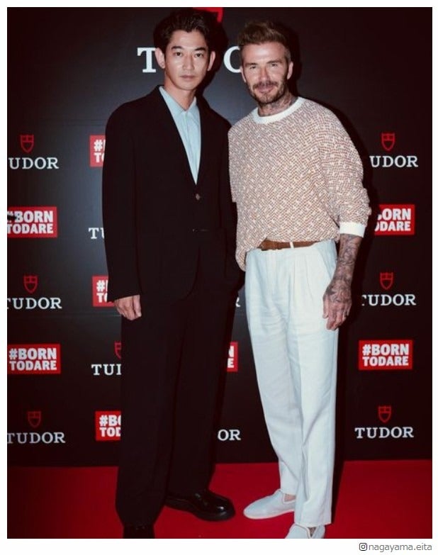 永山瑛太、デビッド・ベッカム／永山瑛太Instagramより