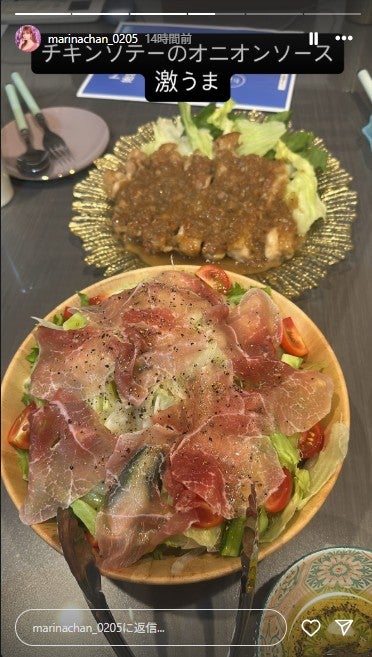 まりな公式Instagramのストーリーズより