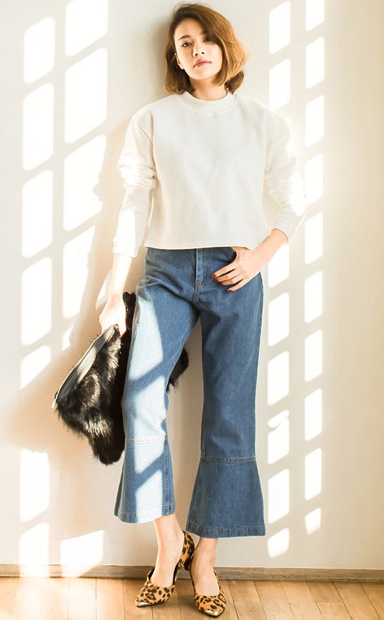 デニムフレアワイドパンツ「Re:EDIT by GALSTAR」3,998円（税込）／画像提供：Re:EDIT by GALSTAR