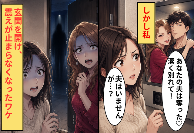 女「あなたの夫は奪った♡潔く別れて！」しかし私「夫はいませんが…？」⇒玄関を開け、震えが止まらなくなったワケ