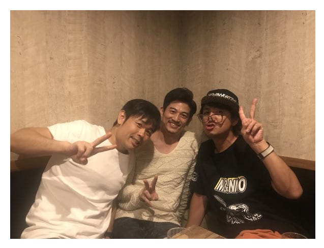 左から品川裕、野久保直樹、上地雄輔/上地雄輔公式ブログ(LINE)より