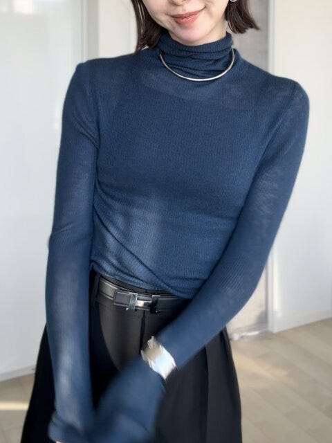 PLSTシアーリブタートルネックセーター PLSTシアーリブタートルネックセーターの透け感