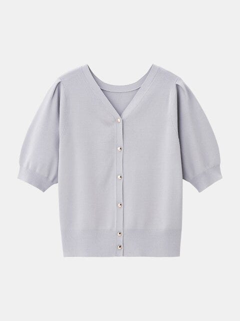 PLST UVカットレーヨンブレンド半袖2WAYカーディガン PLSTのUVカットレーヨンブレンド半袖2WAYカーディガン