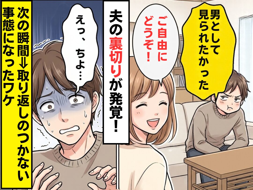 浮気夫「男として見られたかった」妻「ご自由にどうぞ！」次の瞬間⇒夫「えっ、ちょ…」取り返しのつかない事態になったワケ