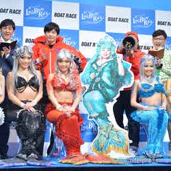 （前列）CYBERJAPAN DANCERS（後列左から）山本博、田中圭、秋山竜次、馬場裕之（C）モデルプレス