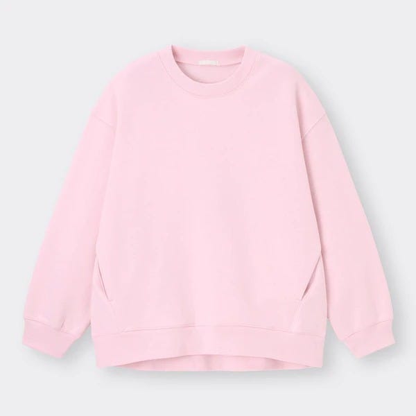GU ピンクトップス 春先取り 今買ってずっと着られる GU ピンクトップス 春先取り 今買ってずっと着られる オーバーサイズスウェットプルオーバー