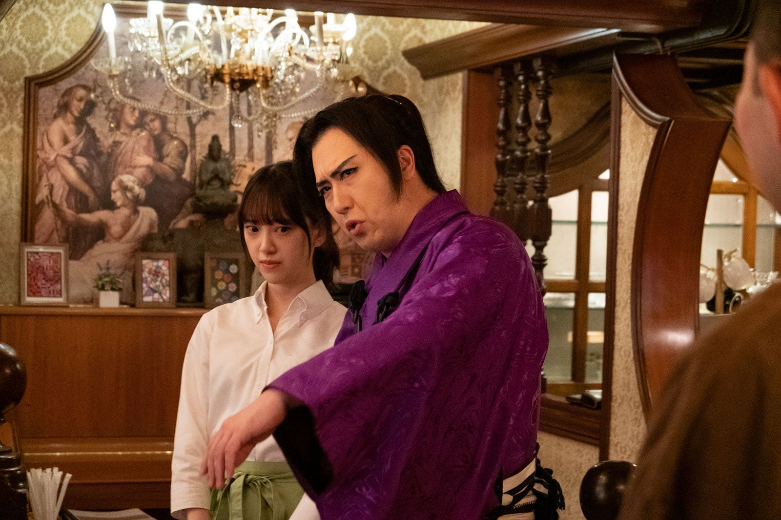 堀未央奈、尾上松也（C）ドラマ「まったり！赤胴鈴之助」製作委員会／第8話より