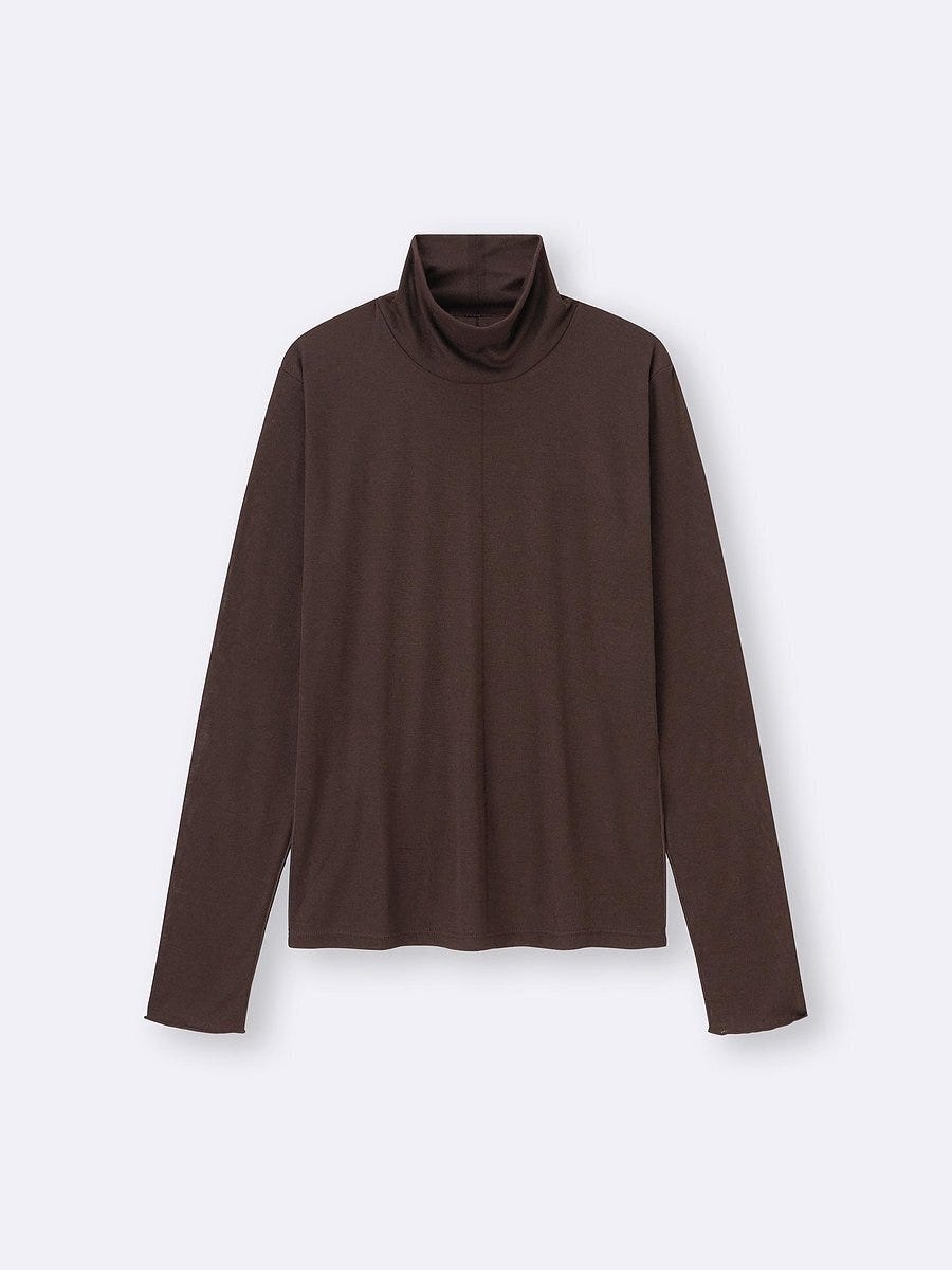 GU ソフトシアーハイネックT GUのソフトシアーハイネックT