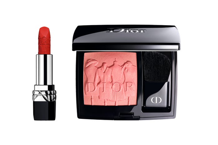 (左から)「ルージュ ディオール 999 マット」「ディオールスキン ルージュ ブラッシュ 219 ローズ モンテーニュ」(提供写真)