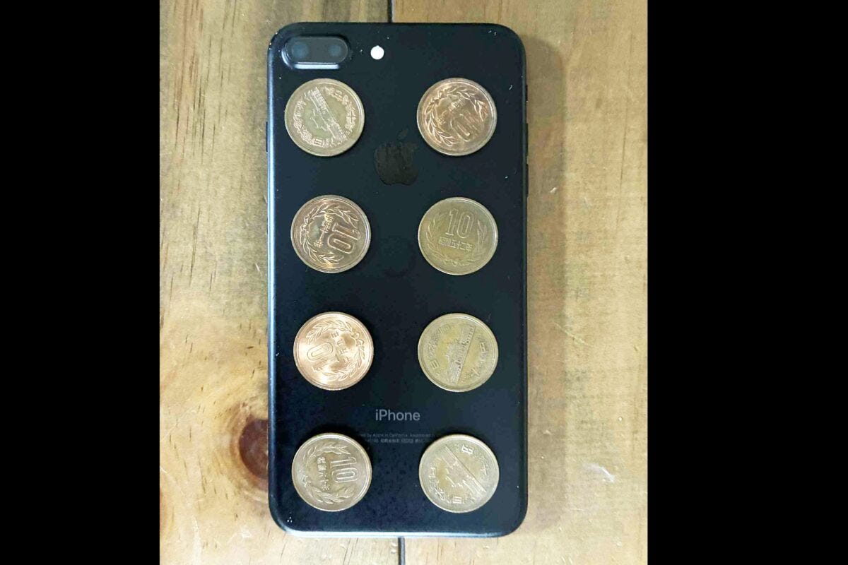 スマホ・スマートフォン・10円玉