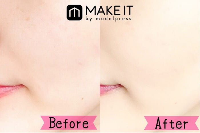 Before:素肌 After:キャンメイク/マシュマロフィニッシュファンデーション/MO マットオークル 使用 (C)メイクイット