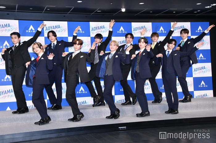 INI(上段左から)西洸人、池崎理人、佐野雄大、許豊凡、木村柾哉、田島将吾(下段左から)松田迅、後藤威尊、高塚大夢、尾崎匠海、藤牧京介 (C)モデルプレス