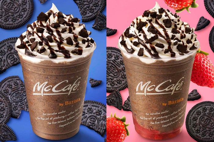 「いちごオレオ チョコフラッペ」「オレオ チョコフラッペ」／画像提供：日本マクドナルド