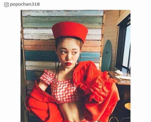 ちぃぽぽ、キュートな赤ビキニで美くびれ披露「腹筋すごい」「羨ましい」と絶賛の声