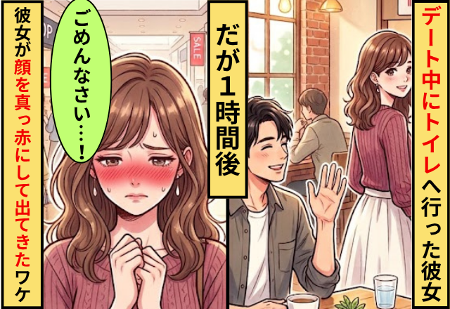 デート中に”トイレ”へ行った彼女。だが1時間後⇒彼女が【顔を真っ赤】にしてトイレから出てきたワケ