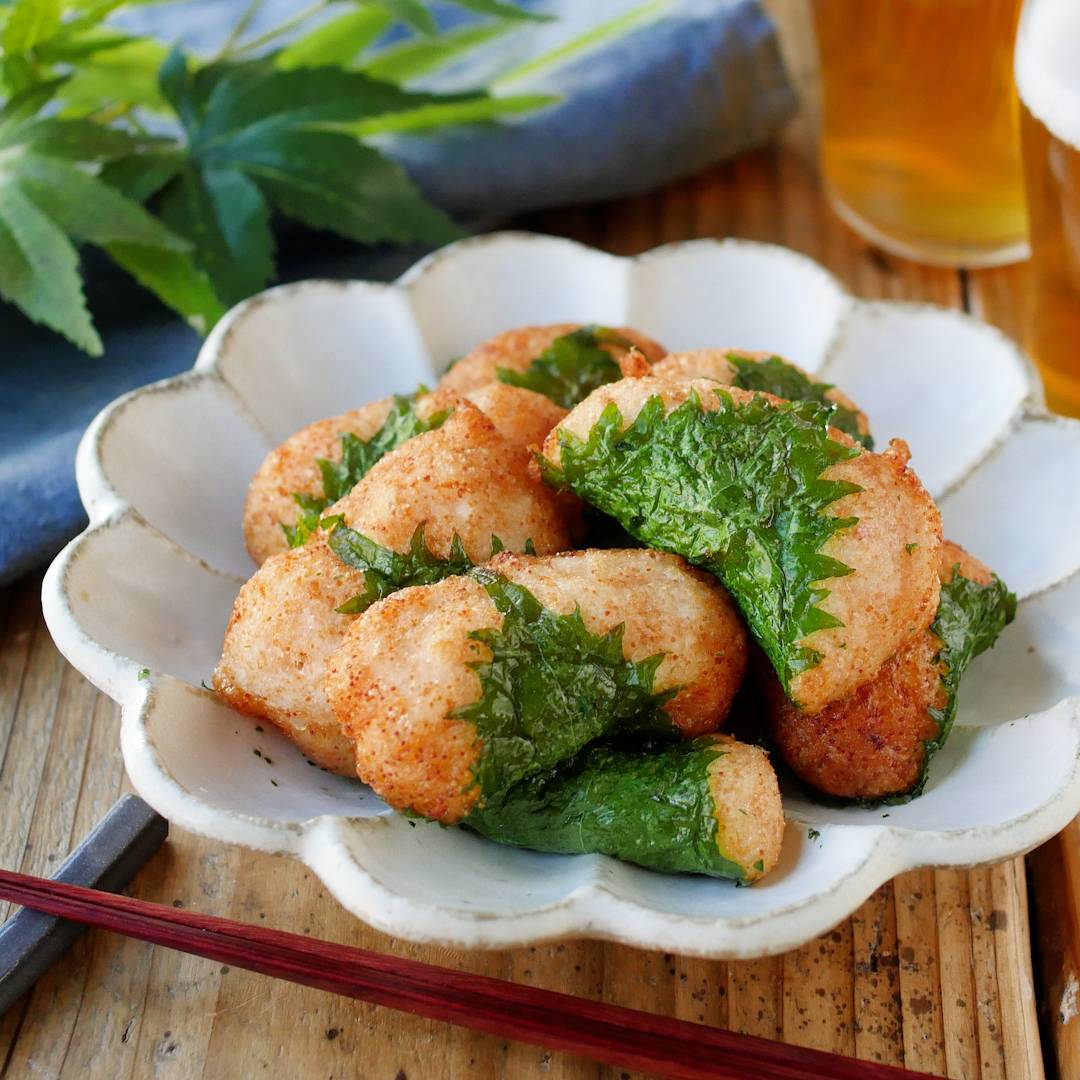 メイン食材3つ！山芋明太の大葉包み揚げ