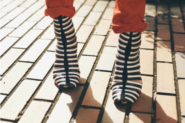 ボーダー風ショートブーツ（C）TOPLOG