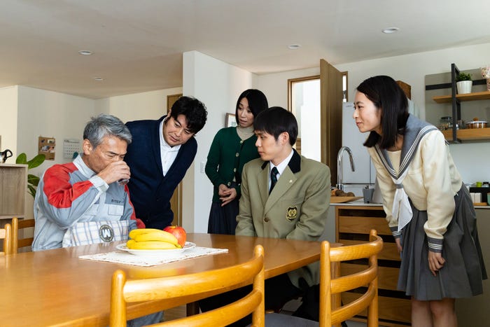 渡辺裕之、皆川猿時、川田希、細田佳央太、長谷川百々花/「もしも、イケメンだけの高校があったら」第3話より(C)テレビ朝日