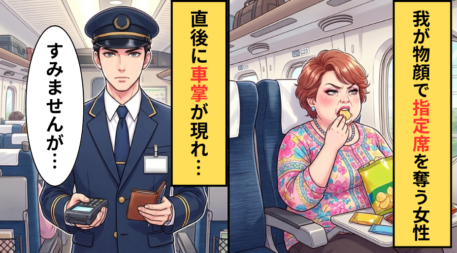 我が物顔で新幹線の指定席を奪う女性！？だが直後「すみませんが」車掌が現れ女性が大恥をかいた話