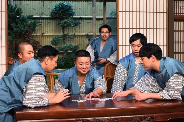 「大富豪」(左から)長田正平、岡部大、松尾駿、伊藤俊介、せいや、畠中悠(C)フジテレビ