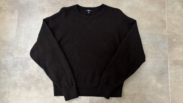 ユニクロスムースコットンクルーネックセーター　ダークブラウン