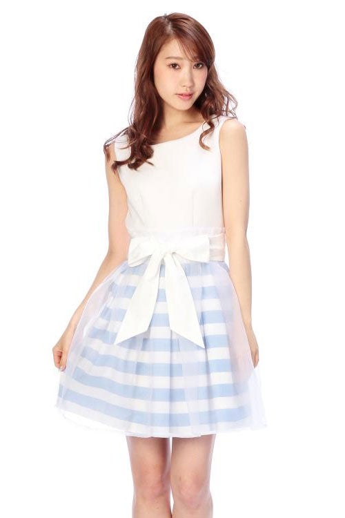 ボーダーリボン付きワンピ「JugeETTA」7,452円（税込）