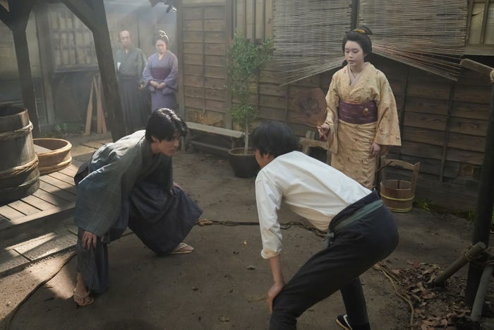 寛一郎、岡部たかし、高石あかりら「ばけばけ」第11話(C)NHK