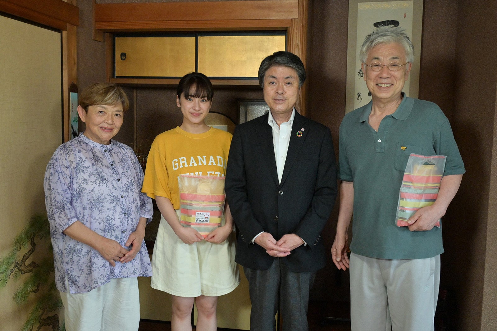 太田市長訪問／藤田弓子、平祐奈、太田市長、イッセー尾形（C）東海テレビ