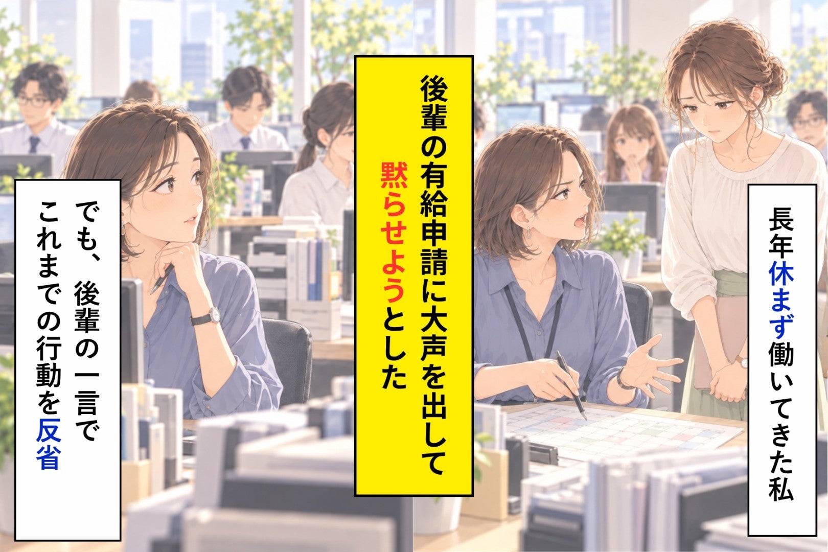 後輩の有休に嫌味を言った私が、その１日に何も起きなくて分かったこと