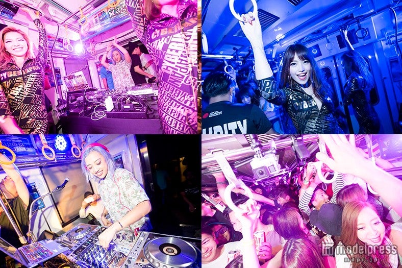 日本初「EDM トレイン」電車がダンスフロアに一変 植野有砂＆CYBERJAPAN DANCERSが異空間へ導く