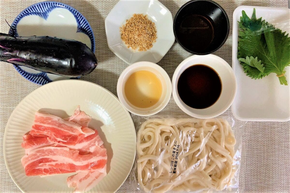 さっぱり豚なすポン酢うどん