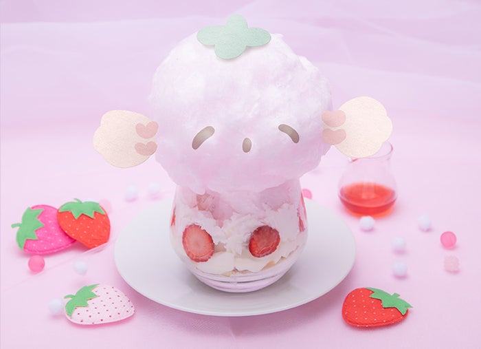 こぎみゅんとけちゃうみゅん‥ふわふわいちごパフェ税込1,430円(C)2021 SANRIO CO.,LTD.S/F・G