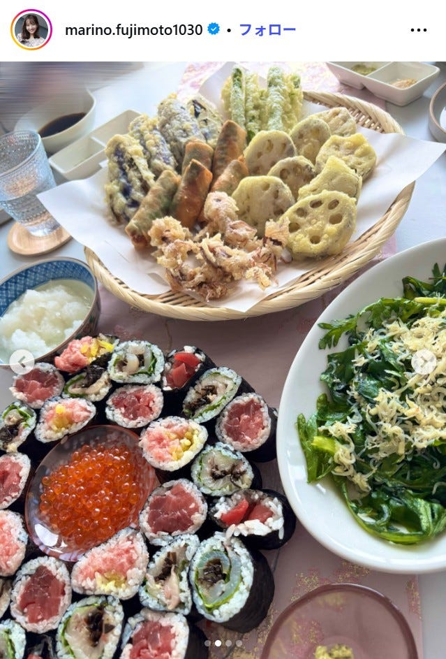藤本万梨乃アナInstagramより