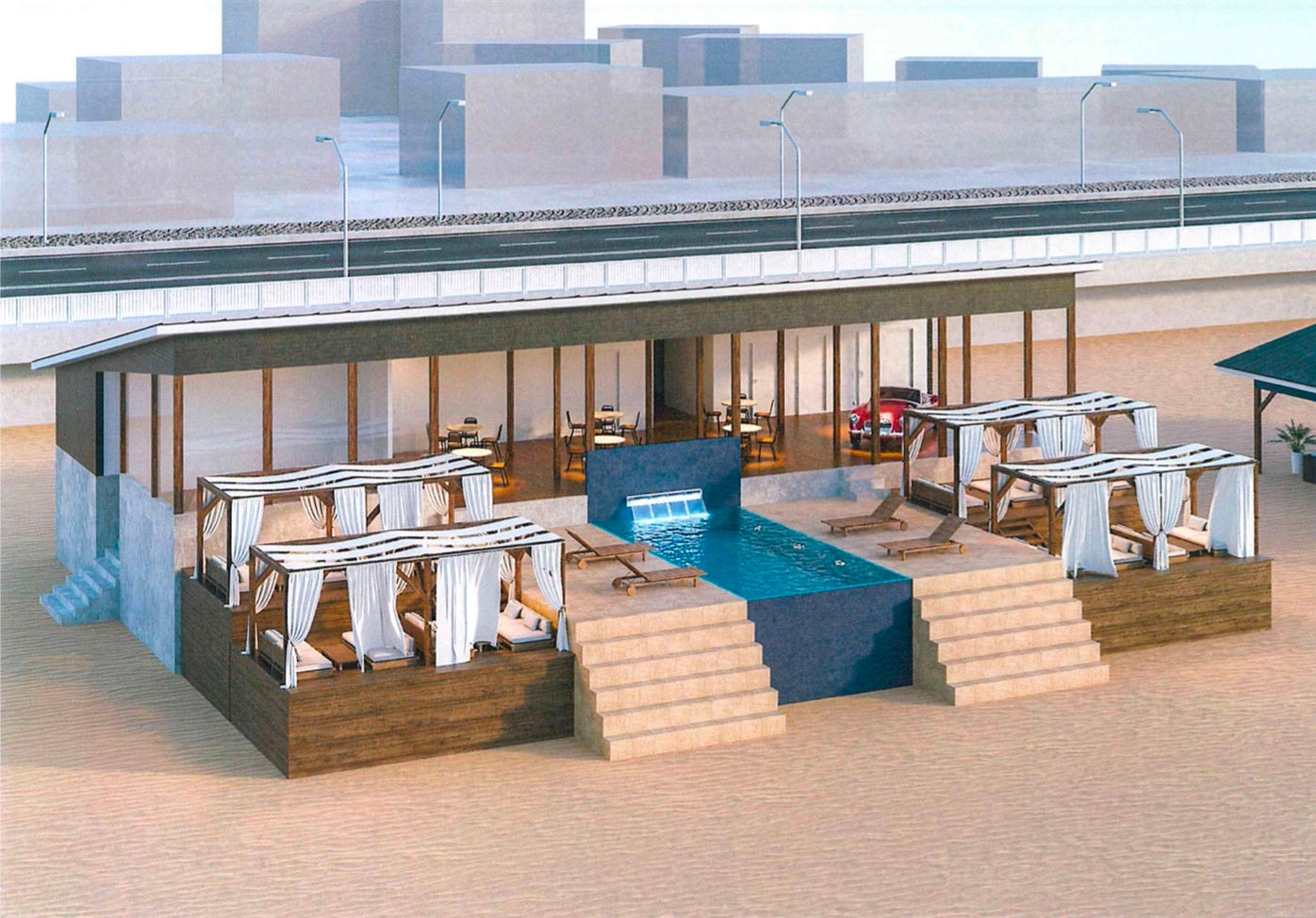 湘南にラグジュアリーな海の家「Oriental Resort」大型フードコートやグランピングBBQエリア完備